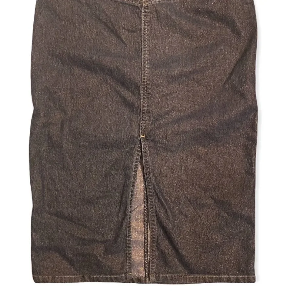 EUC Guess Dark Denim Skirt Glitter Shiny Pencil stretch size 26